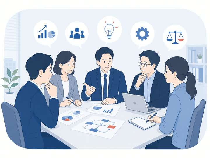 複数人による多角的な視点のイメージ